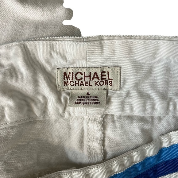 MICHAEL KORS White Blue Ribbon Waist Band Bootcut Boot Cut !00% Cotton Jeans 4 - Picture 16 of 16